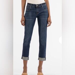 Kut From The Cloth Catherine Mid Rise Boyfriend Jeans in Medium Wash, Size 16